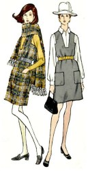 7664 1968 VOG STRAIGHT POCKET V JUMPER,STOLE PATTERN 12 34